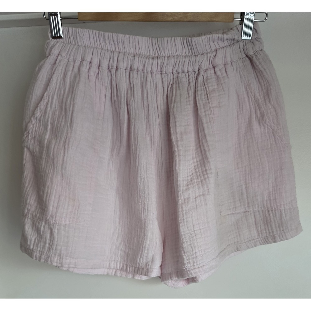 Salty Lemon Shorts Women Large Pink Casual Resort Solid Hot Pants Mini